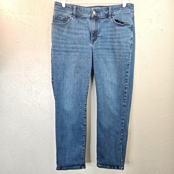 Lane Bryant Denim - Lane Bryant Straight Jeans Size 18 Short High Rise Light Blue Wash Stretch Denim
